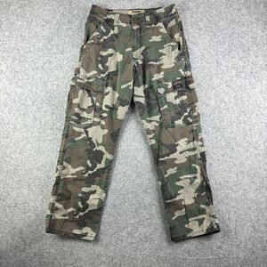 Wrangler Camo Cargo Pants Mens 29 Regular Taper Fit Tactical Workwear Ripstop